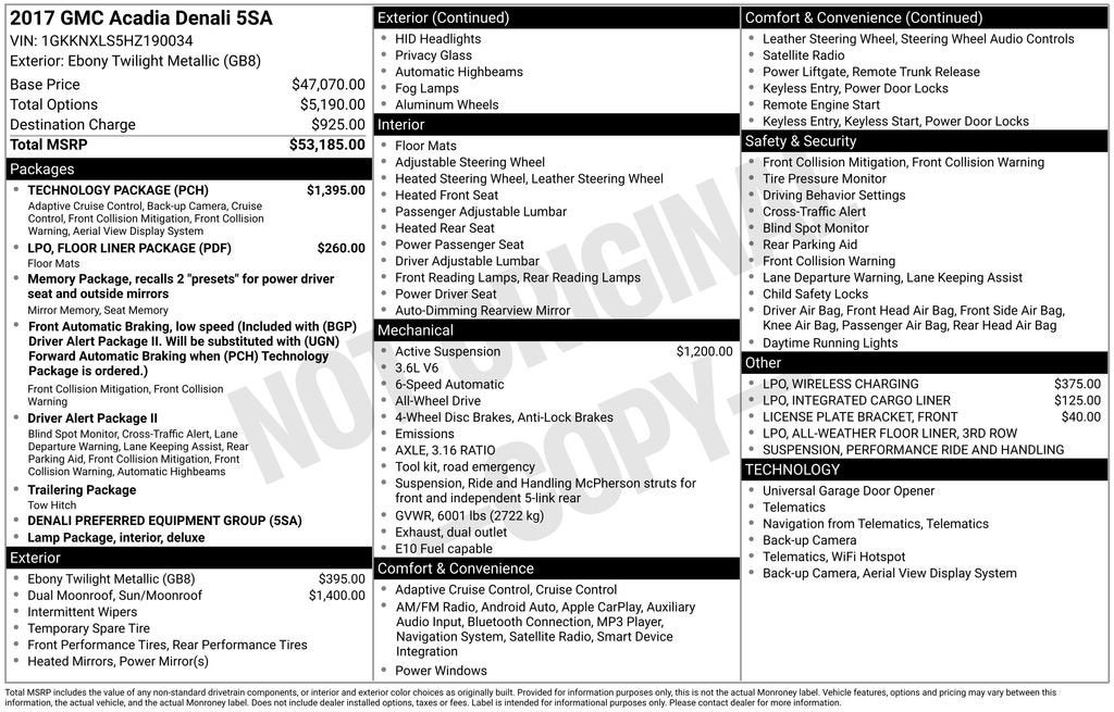 2017 GMC Acadia Denali