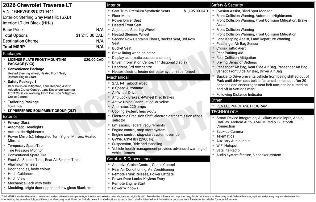 2026 Chevrolet Traverse LT