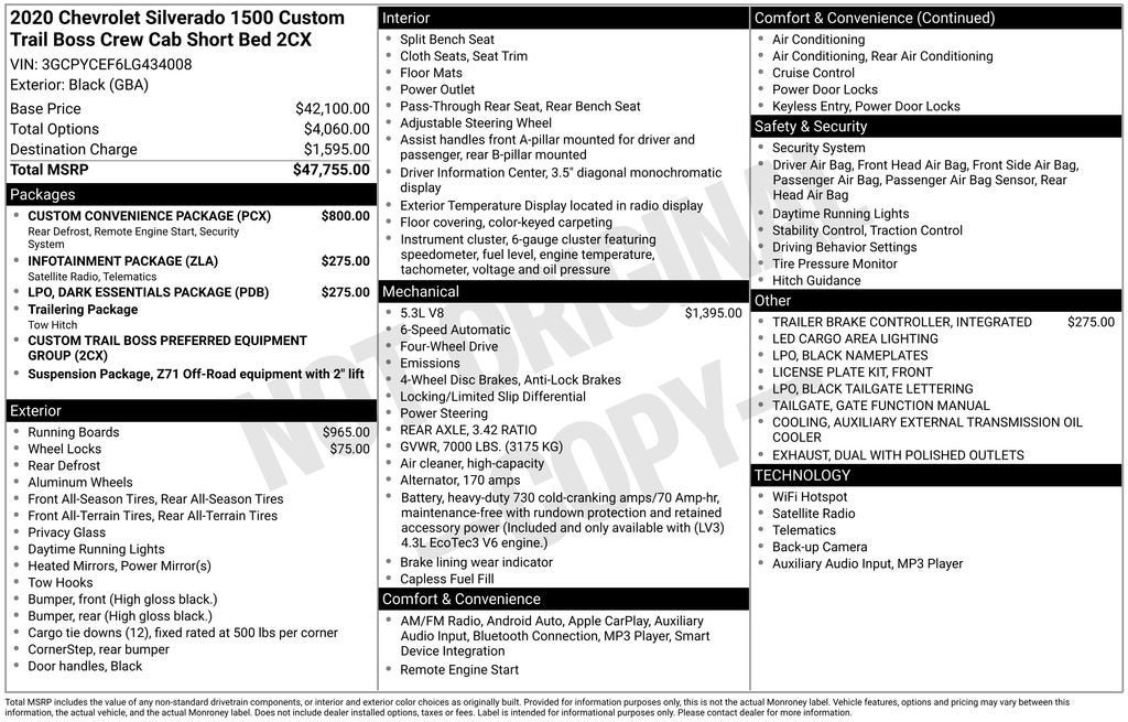 2020 Chevrolet Silverado 1500 Custom Trail Boss