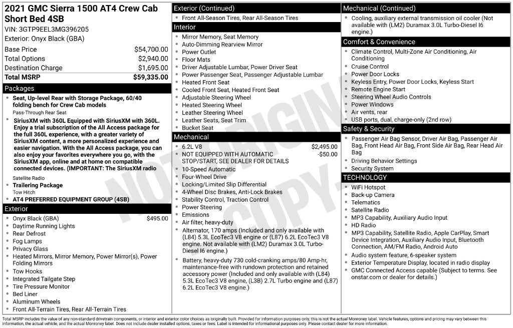 2021 GMC Sierra 1500 AT4