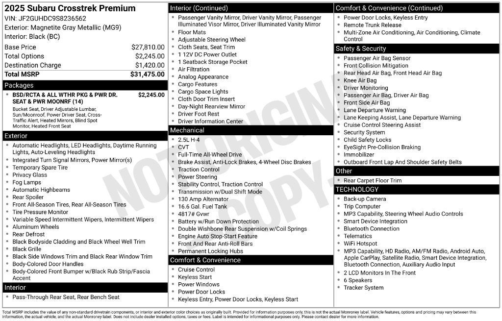 2025 Subaru Crosstrek Premium