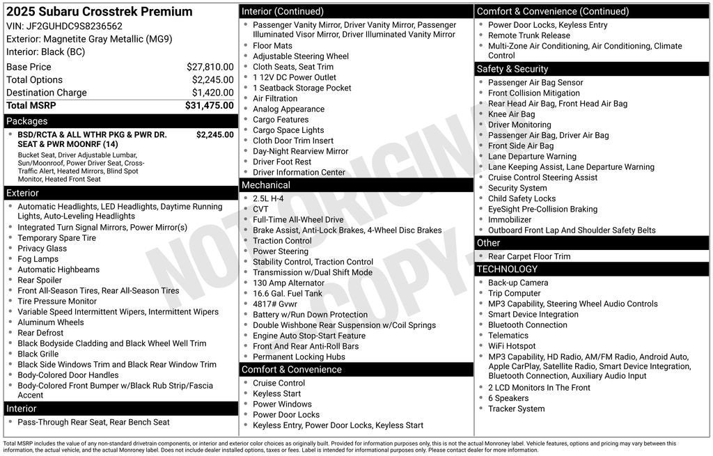 2025 Subaru Crosstrek Premium
