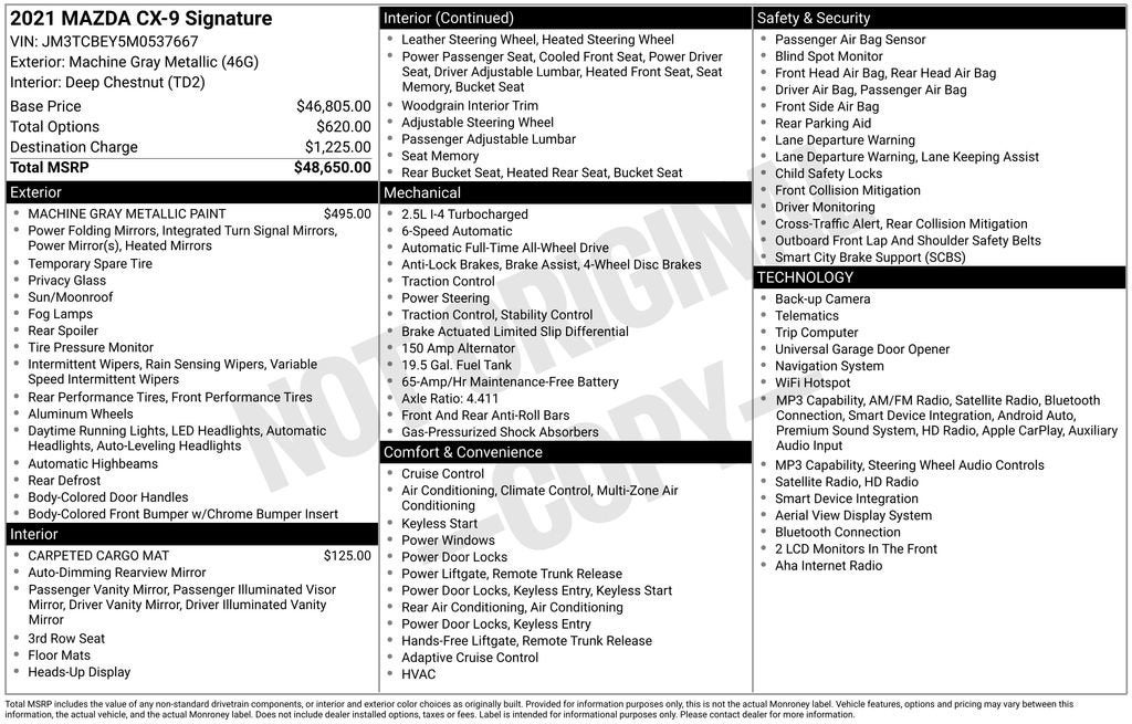 2021 Mazda Mazda CX-9 Signature