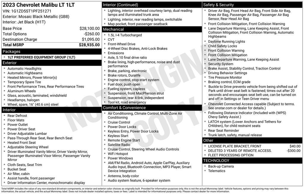 2023 Chevrolet Malibu LT 1LT