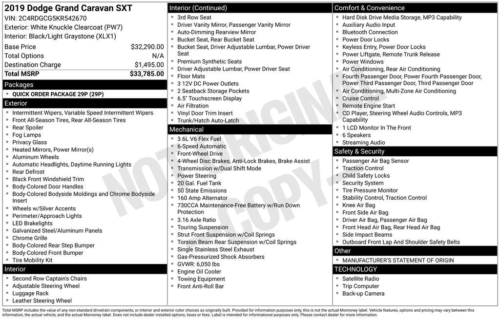 2019 Dodge Grand Caravan SXT