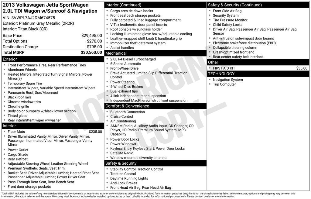 2013 Volkswagen Jetta SportWagen 2.0L TDI