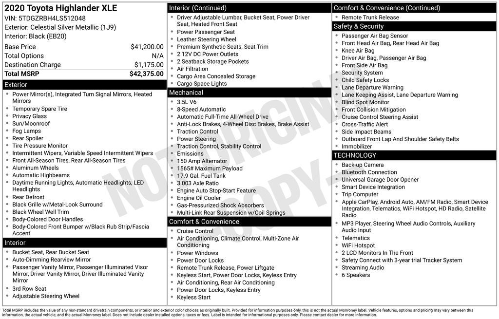 2020 Toyota Highlander XLE