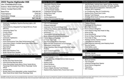 2023 Toyota Highlander XSE