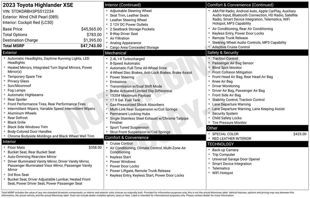2023 Toyota Highlander XSE