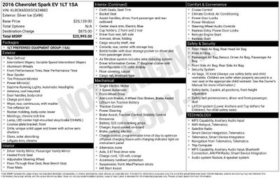 2016 Chevrolet Spark EV 1LT