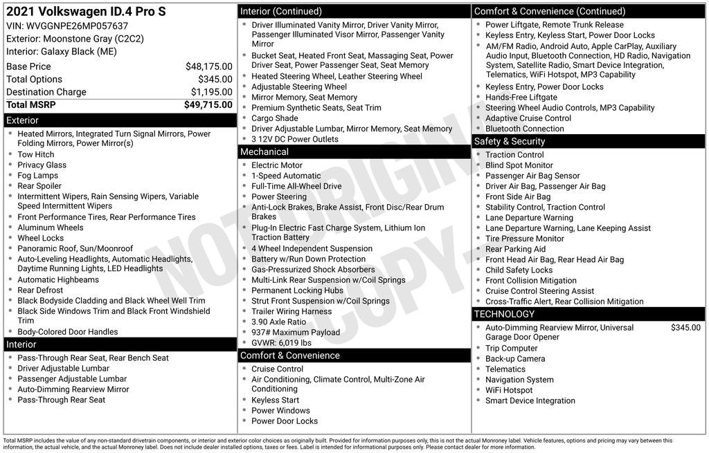 2021 Volkswagen ID.4 Pro S