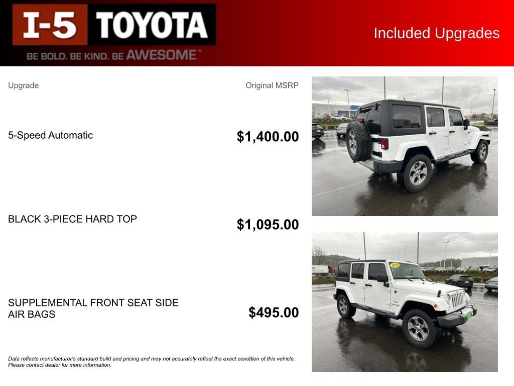 2018 Jeep Wrangler JK Unlimited Sahara