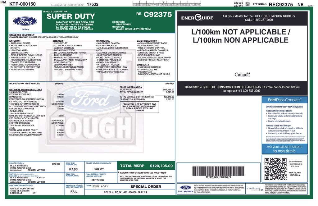 2024 Ford F-450SD Platinum DRW