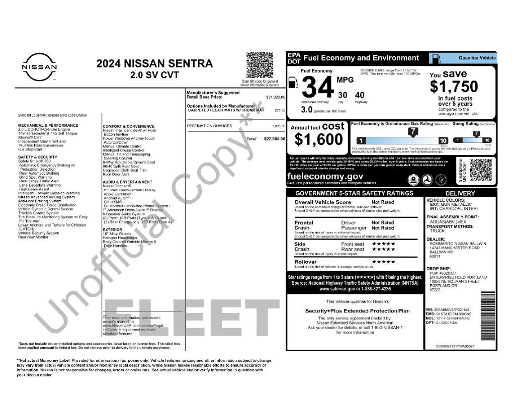 2024 Nissan Sentra SV