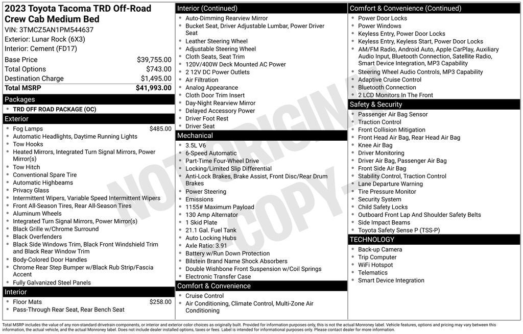 2023 Toyota Tacoma TRD Off-Road V6