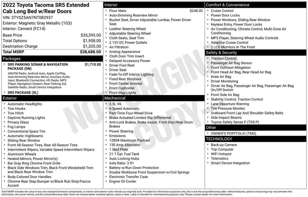 2022 Toyota Tacoma SR5 V6