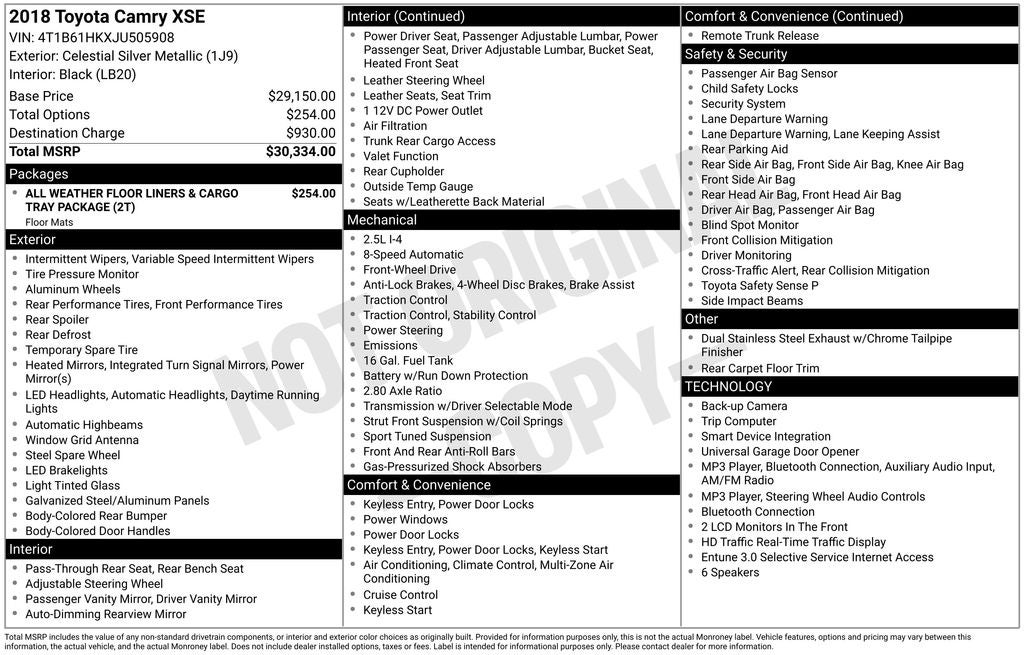 2018 Toyota Camry XSE