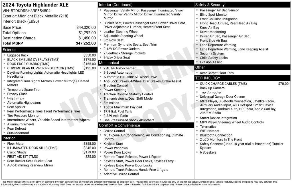 2024 Toyota Highlander XLE