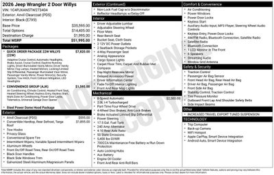 2026 Jeep Wrangler WRANGLER 2-DOOR WILLYS