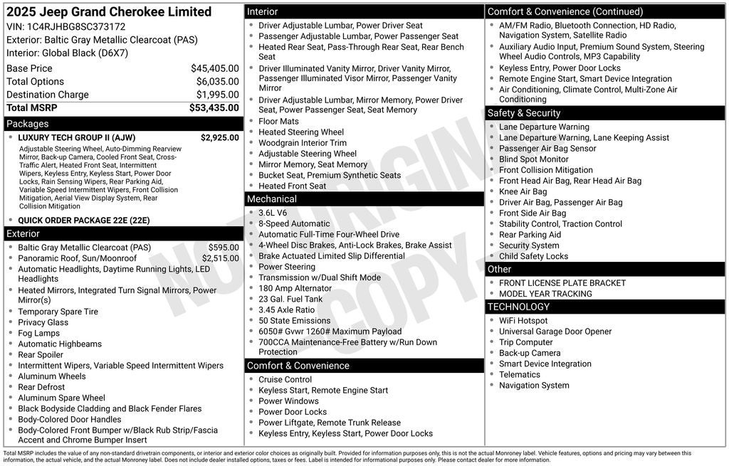 2025 Jeep Grand Cherokee GRAND CHEROKEE LIMITED 4X4