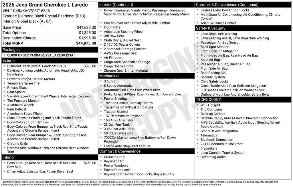 2025 Jeep Grand Cherokee L Laredo 4x4