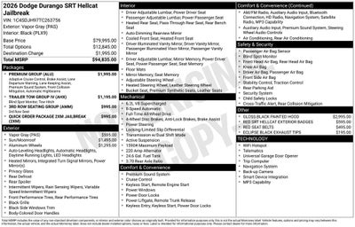 2026 Dodge Durango DURANGO SRT HELLCAT JAILBREAK AWD