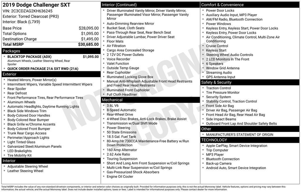2019 Dodge Challenger SXT
