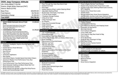 2026 Jeep Compass COMPASS LATITUDE ALTITUDE 4X4