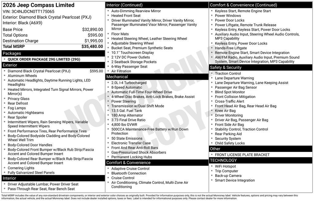 2026 Jeep Compass COMPASS LIMITED 4X4