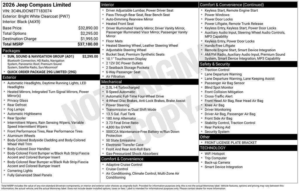 2026 Jeep Compass COMPASS LIMITED 4X4