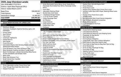 2026 Jeep Cherokee CHEROKEE LAREDO 4X4