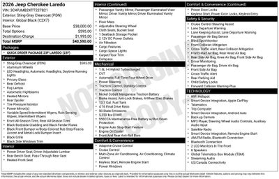 2026 Jeep Cherokee CHEROKEE LAREDO 4X4