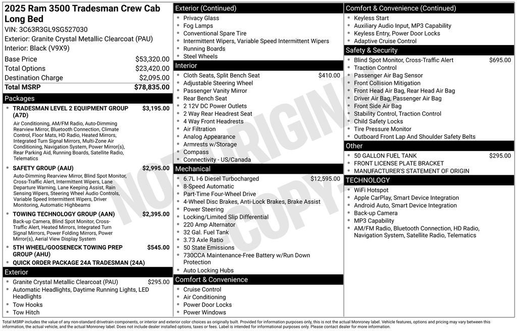 2025 RAM Ram 3500 RAM 3500 TRADESMAN CREW CAB 4X4 8' BOX