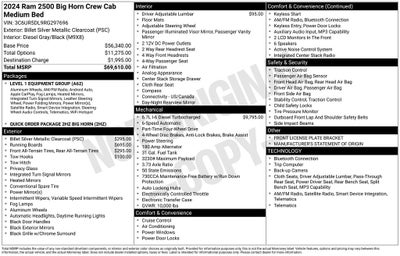 2024 RAM 2500 Big Horn Crew Cab 4x4 6'4' Box