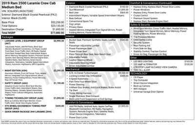 2019 RAM 2500 Laramie Crew Cab 4x4 6'4' Box
