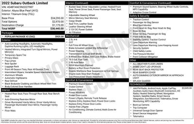2022 Subaru Outback Limited