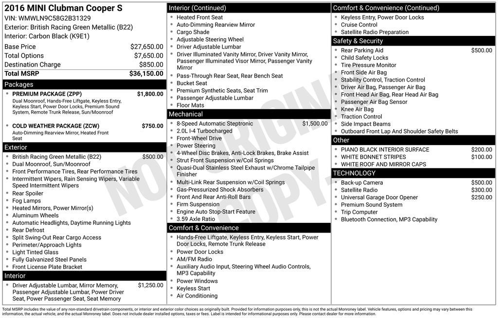 2016 MINI Clubman Cooper S