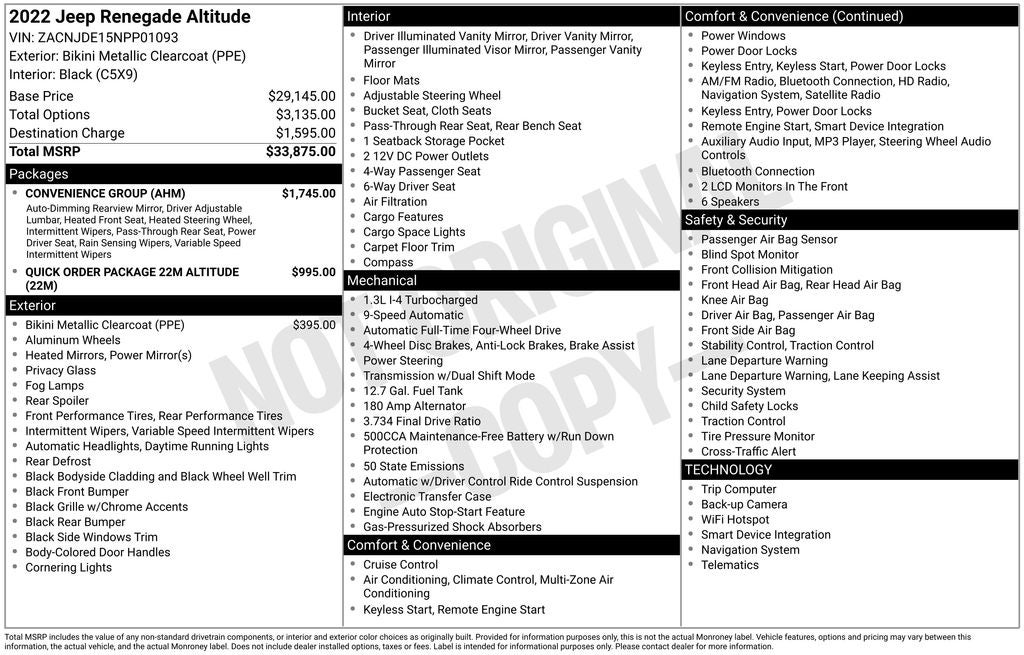 2022 Jeep Renegade Altitude 4x4