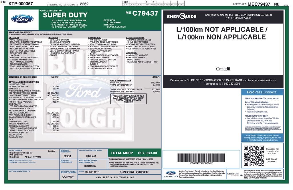2021 Ford F-450SD Lariat DRW