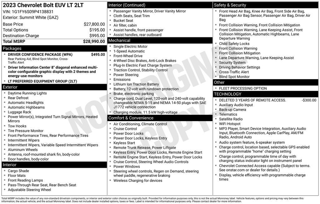 2023 Chevrolet Bolt EUV LT
