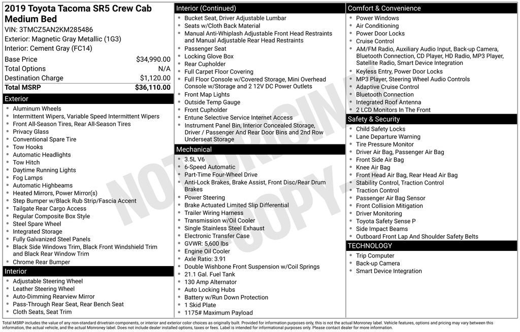 2019 Toyota Tacoma SR5 V6