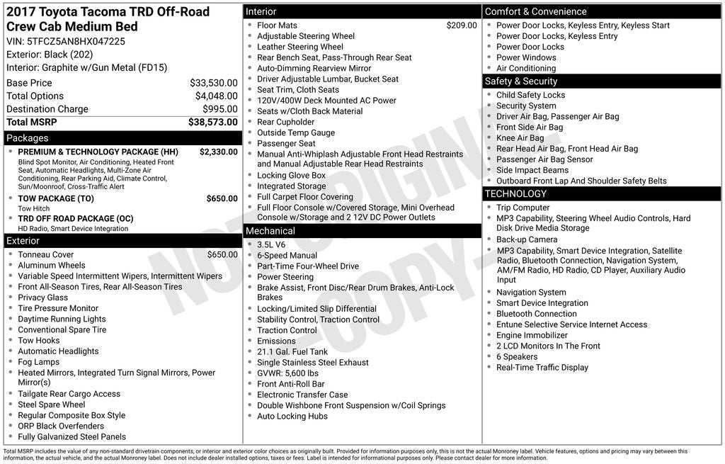 2017 Toyota Tacoma TRD Off-Road V6