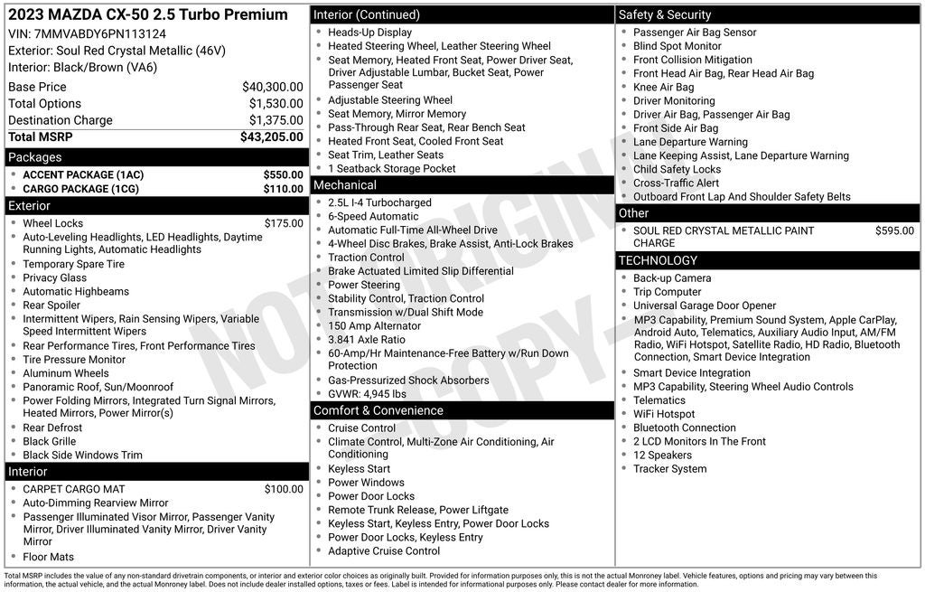 2023 Mazda Mazda CX-50 2.5 Turbo Premium Package