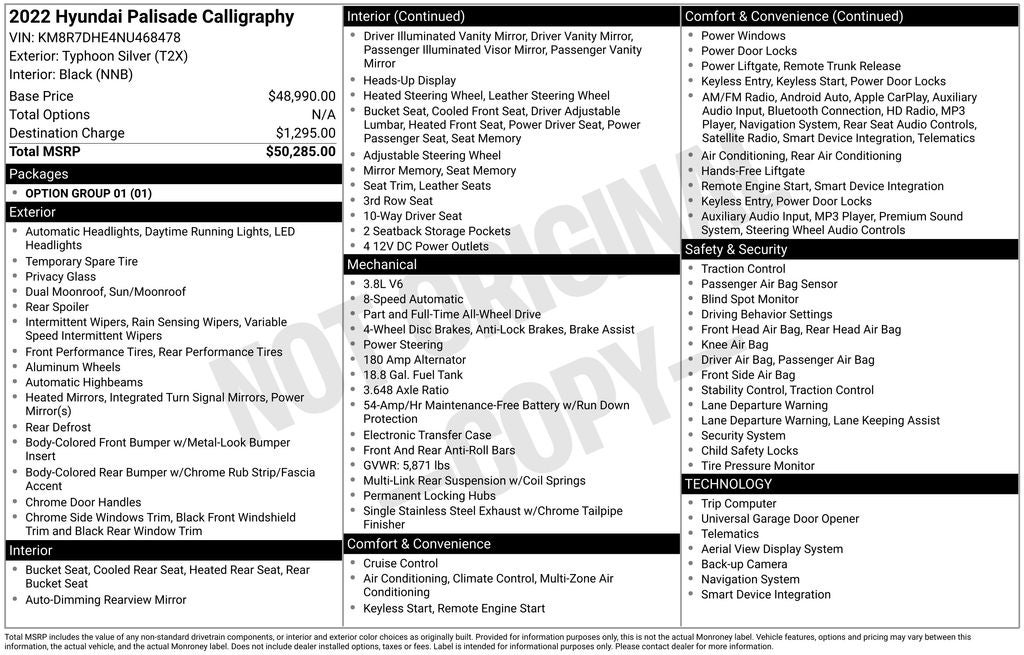 2022 Hyundai Palisade Calligraphy