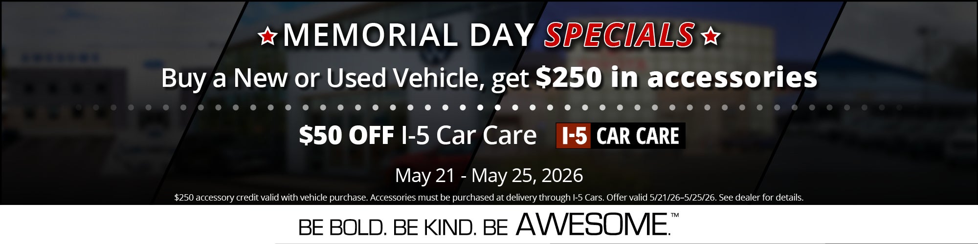 memorial day car specials 2026