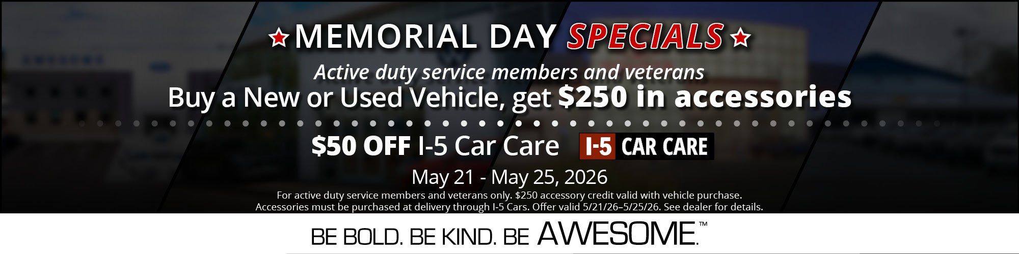 memorial day car specials 2026