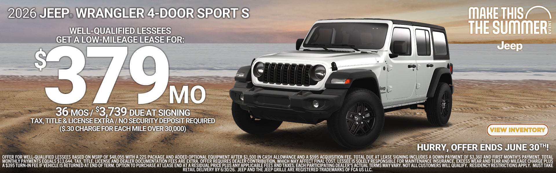 wrangler june 2026 lease