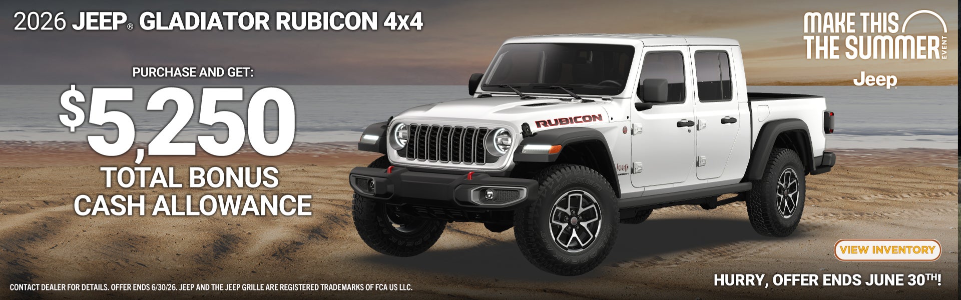 gladiator rubicon june 2026 cash allowance bonus