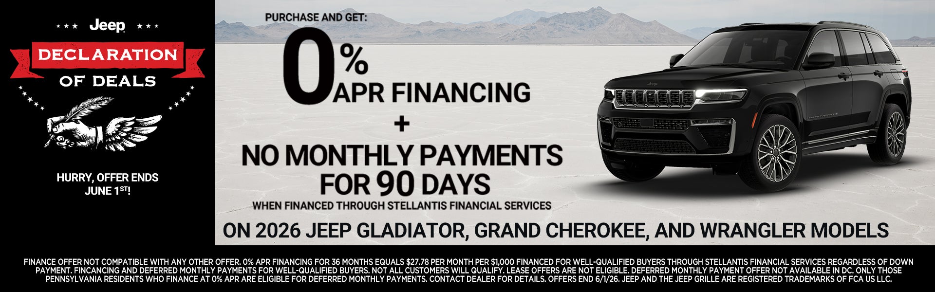 Jeep Declaration of Deals May 2026 Incentives