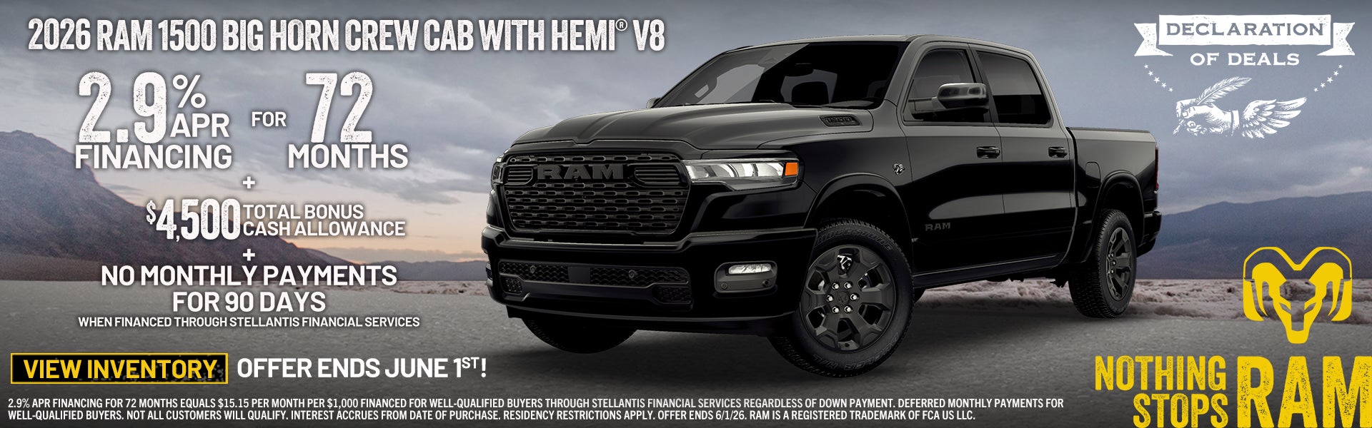 Big Horn May 2026 Incentives